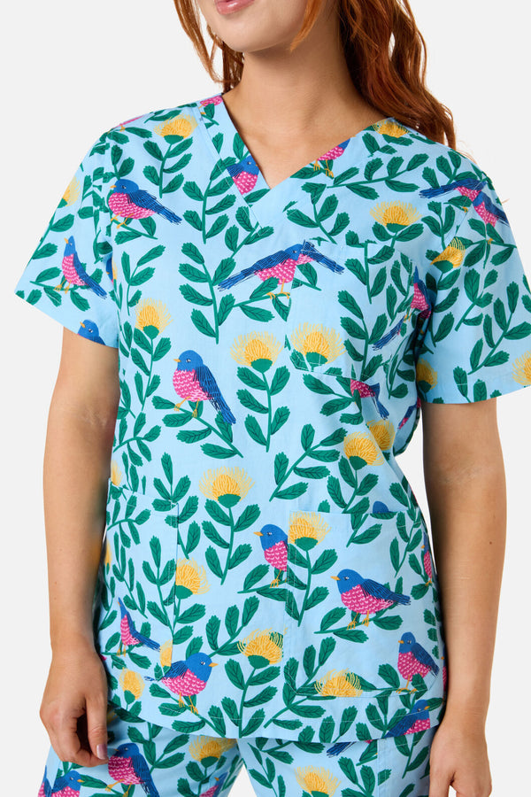 Scrubs With Love - PINK ROBIN SCRUB SET - blue