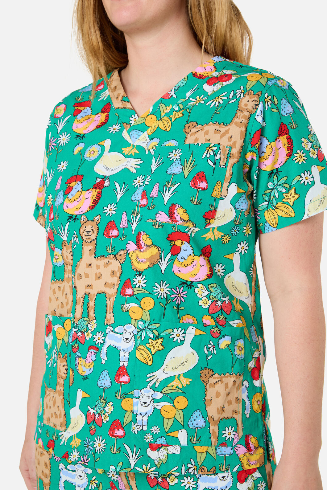 Scrubs With Love - Farm Animals Scrub Set - green