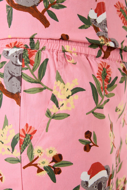 Scrubs With Love - CHRISTMAS KOALA PINK SCRUB SET - pink