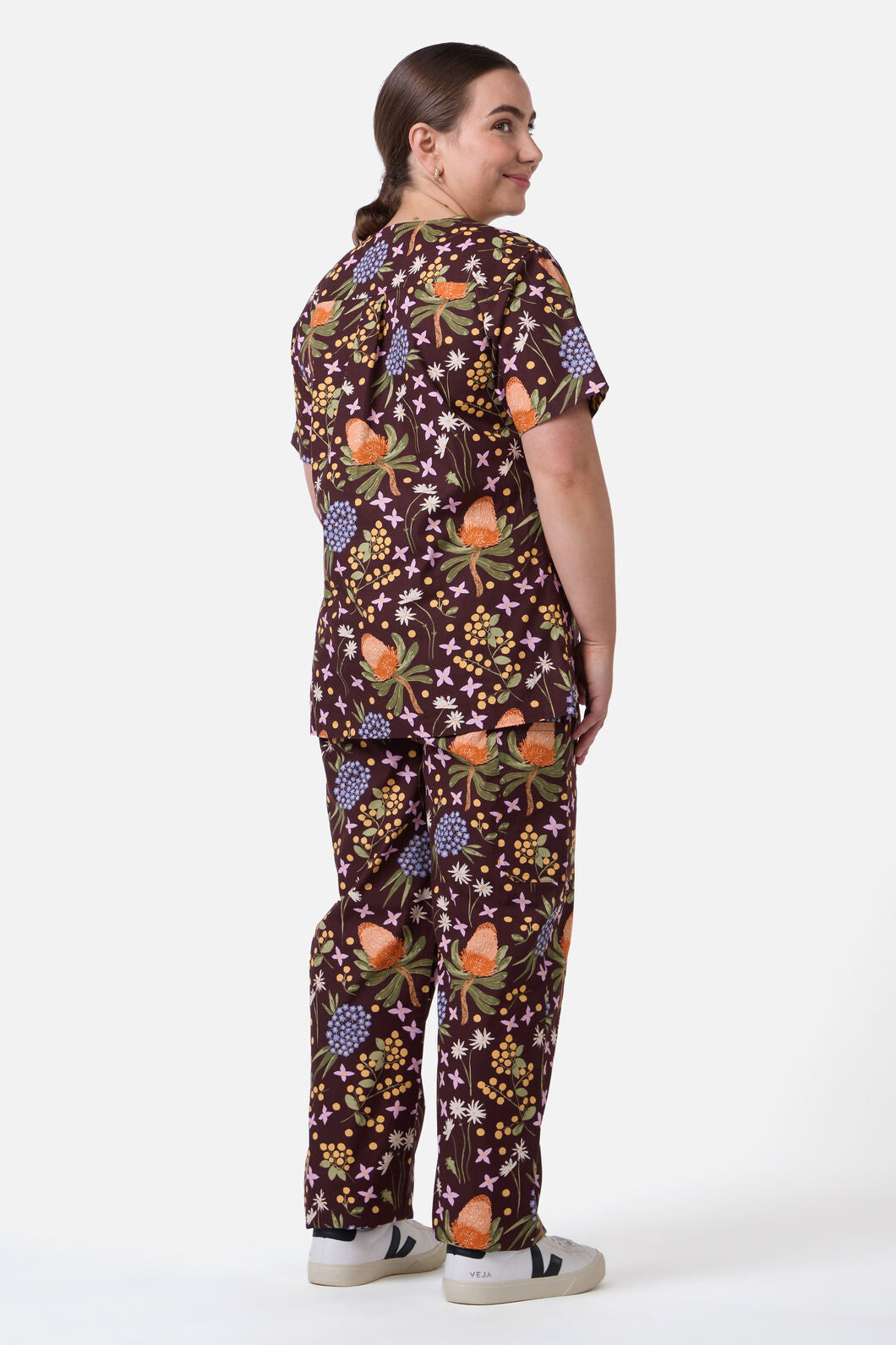 Scrubs With Love - Banksia Bouquet Scrub Set - chocolate