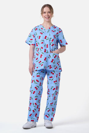 Scrubs With Love - CHERRY SCRUB SET - blue