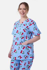 Scrubs With Love - CHERRY SCRUB SET - blue