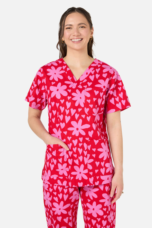 Scrubs With Love - Valentina Scrub Set - red