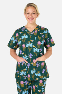 Scrubs With Love - Blue Banded Bee scrub set - green
