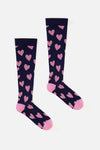 Scrubs With Love - Navy hearts Compression socks - navy