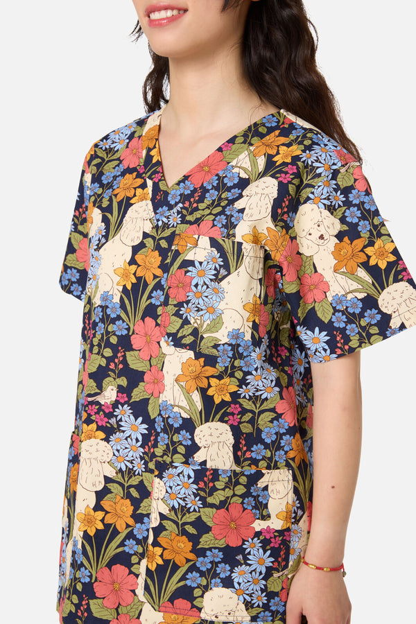 Scrubs With Love - Poodle scrub set - navy