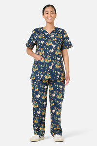 Scrubs With Love - Chickens Scrub Set - navy