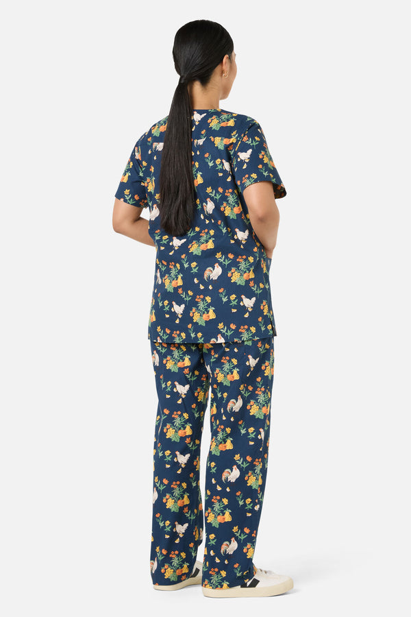 Scrubs With Love - Chickens Scrub Set - navy