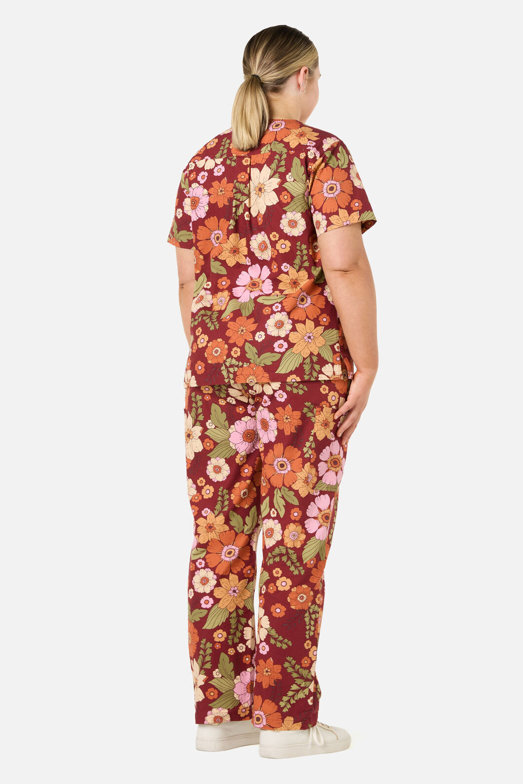 Scrubs With Love - Brandy Floral Scrub Set - rust