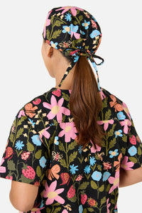 Scrubs With Love - Gorgeous Spring scrub hat - black