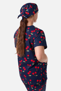 Scrubs With Love - Sweet Cherry Scrub Hat - navy