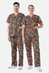 Scrubs With Love - Llama & Bird Scrub Set - green