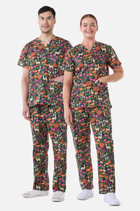 Scrubs With Love - Llama & Bird Scrub Set - green