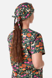 Scrubs With Love - Llama & Bird Scrub Hat - green