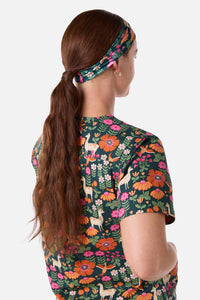 Scrubs With Love - Llama & Bird Scrub Headband - green