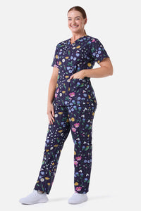 Scrubs With Love - Spring Garden Scrub Set - indigo
