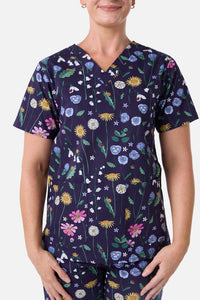 Scrubs With Love - Spring Garden Scrub Set - indigo