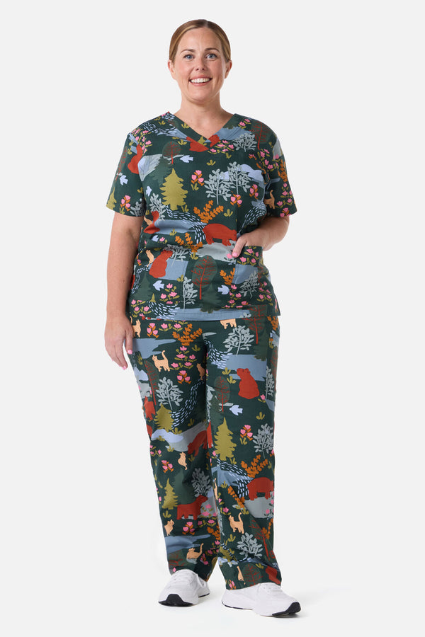 Scrubs With Love - Woodland Bear Scrub Set - green