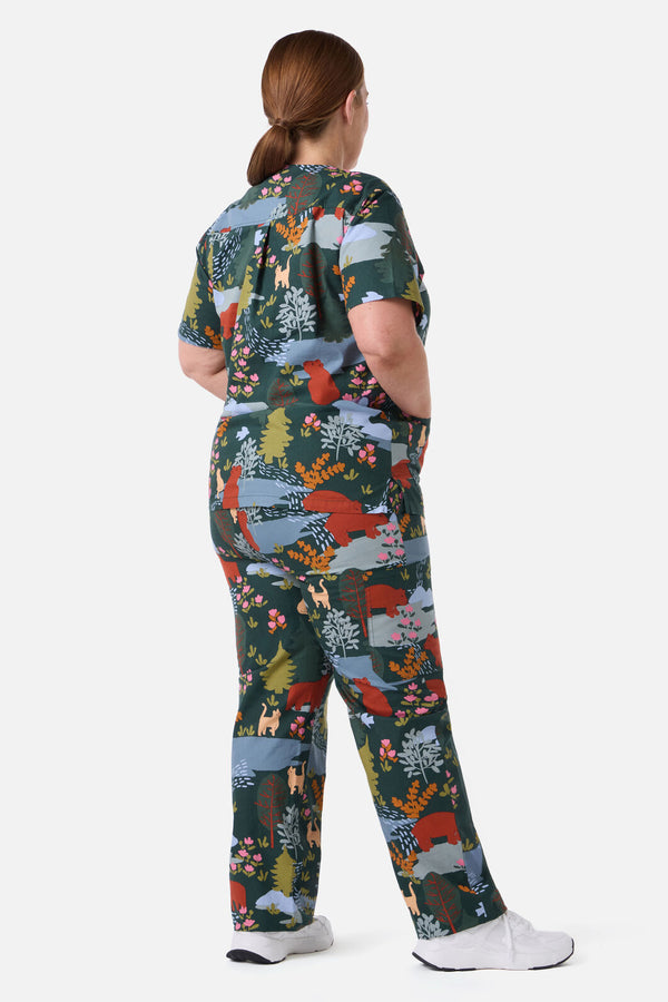 Scrubs With Love - Woodland Bear Scrub Set - green