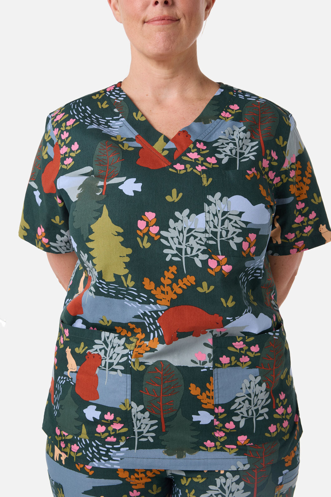 Scrubs With Love - Woodland Bear Scrub Set - green
