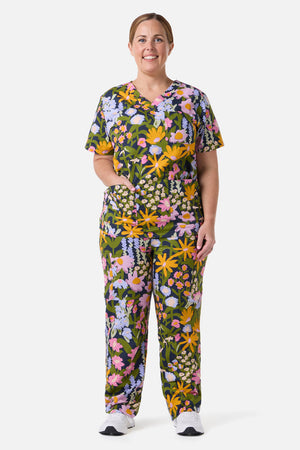 Scrubs With Love - Painted Garden Scrub Set - navy