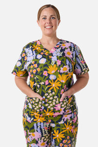 Scrubs With Love - Painted Garden Scrub Set - navy