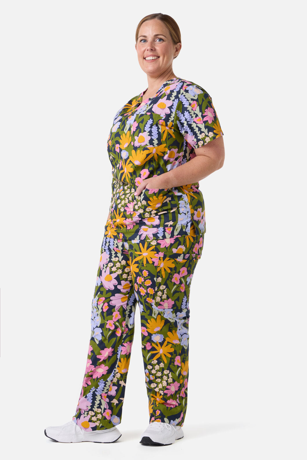 Scrubs With Love - Painted Garden Scrub Set - navy