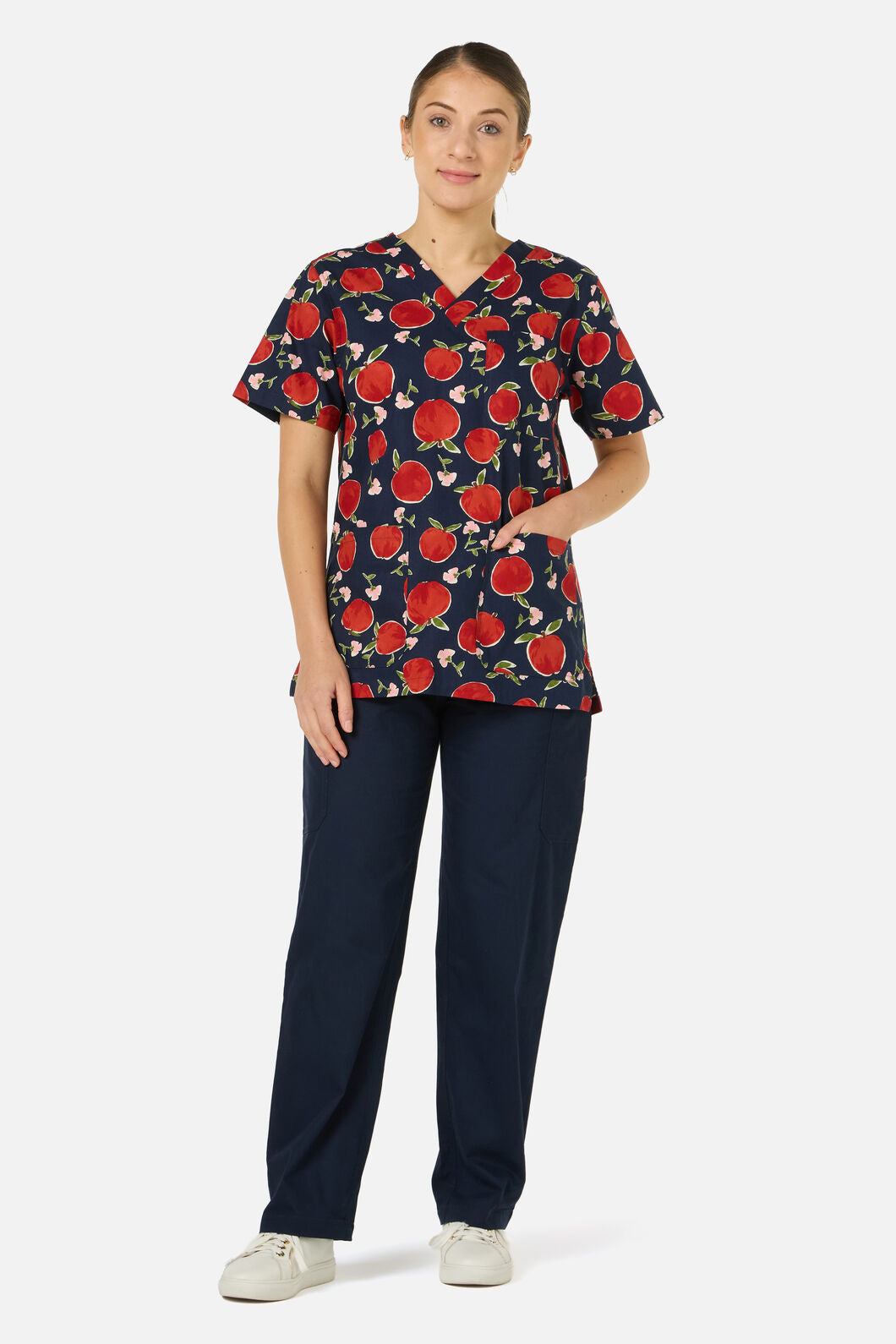 Scrubs With Love - Sweet Apple top&pant scrub set - navy