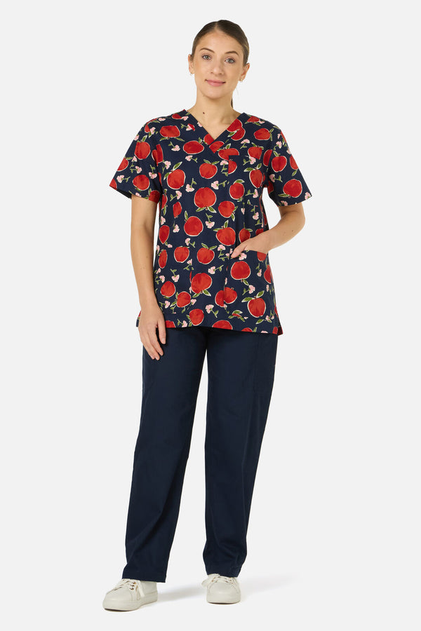 Scrubs With Love - Sweet Apple top&pant scrub set - navy