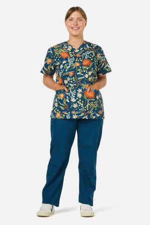 Scrubs With Love - Opal Native Top & Pant Scrub Set - teal
