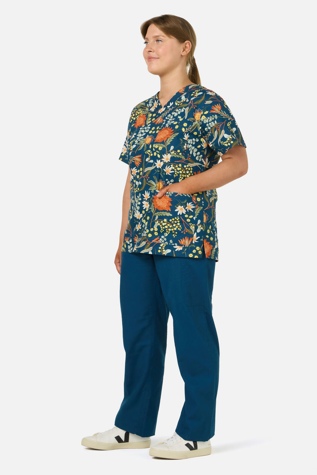 Scrubs With Love - Opal Native Top & Pant Scrub Set - teal