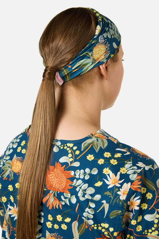 Scrubs With Love - Opal Native scrub headband - teal