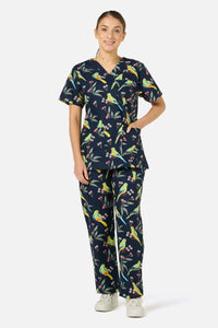 Scrubs With Love - Parrot Scrub Set - navy