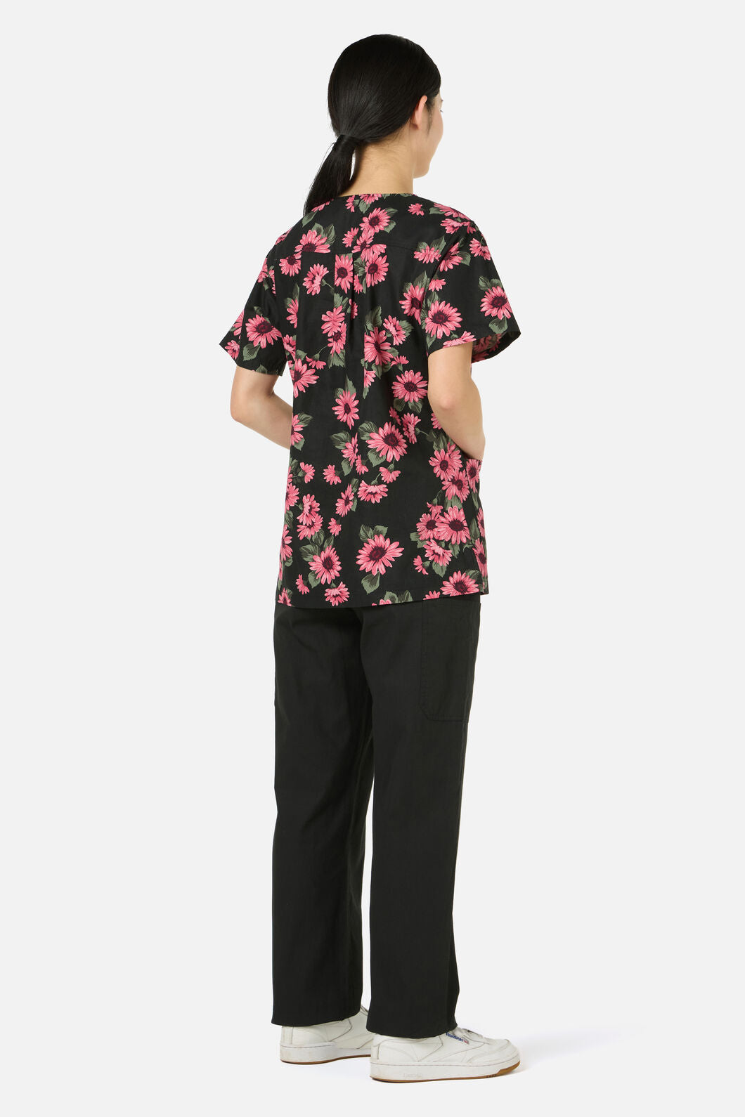 Scrubs With Love - Winter Daisy Top & Pant scrub set - green