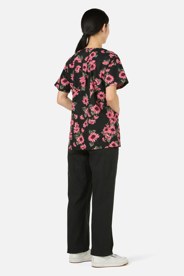 Scrubs With Love - Winter Daisy Top & Pant scrub set - green