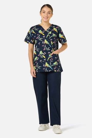 Scrubs With Love - Parrot Top & Pant scrub set - navy