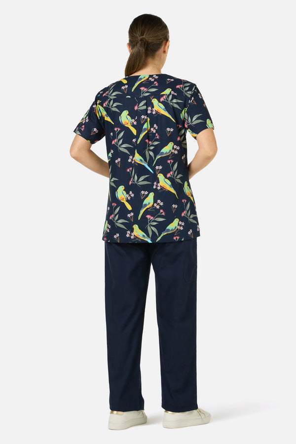 Scrubs With Love - Parrot Top & Pant scrub set - navy