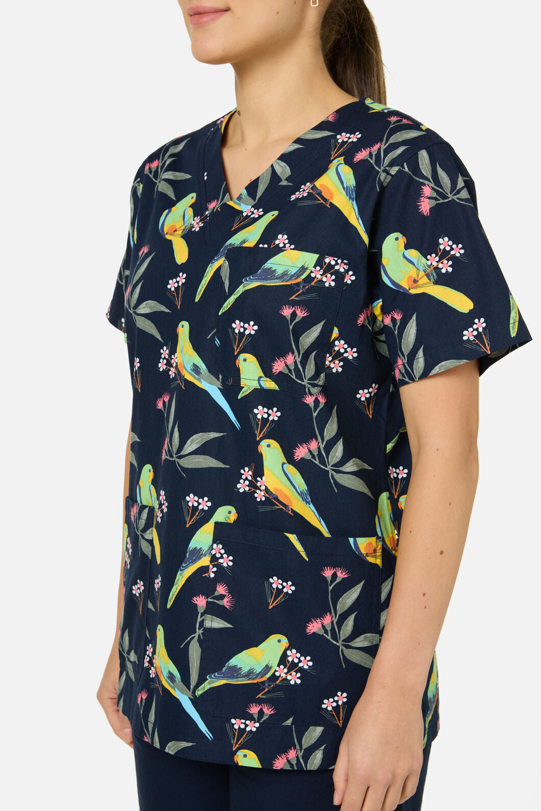 Scrubs With Love - Parrot Top & Pant scrub set - navy