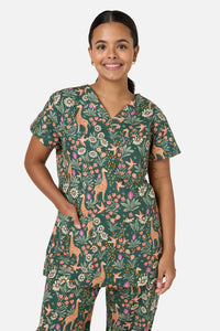 Scrubs With Love - Giraffe Scrub Set - green