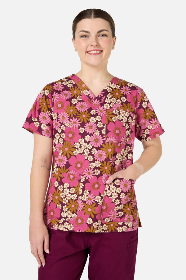 Scrubs With Love - Brigette Top & Pant Scrub Set - pink