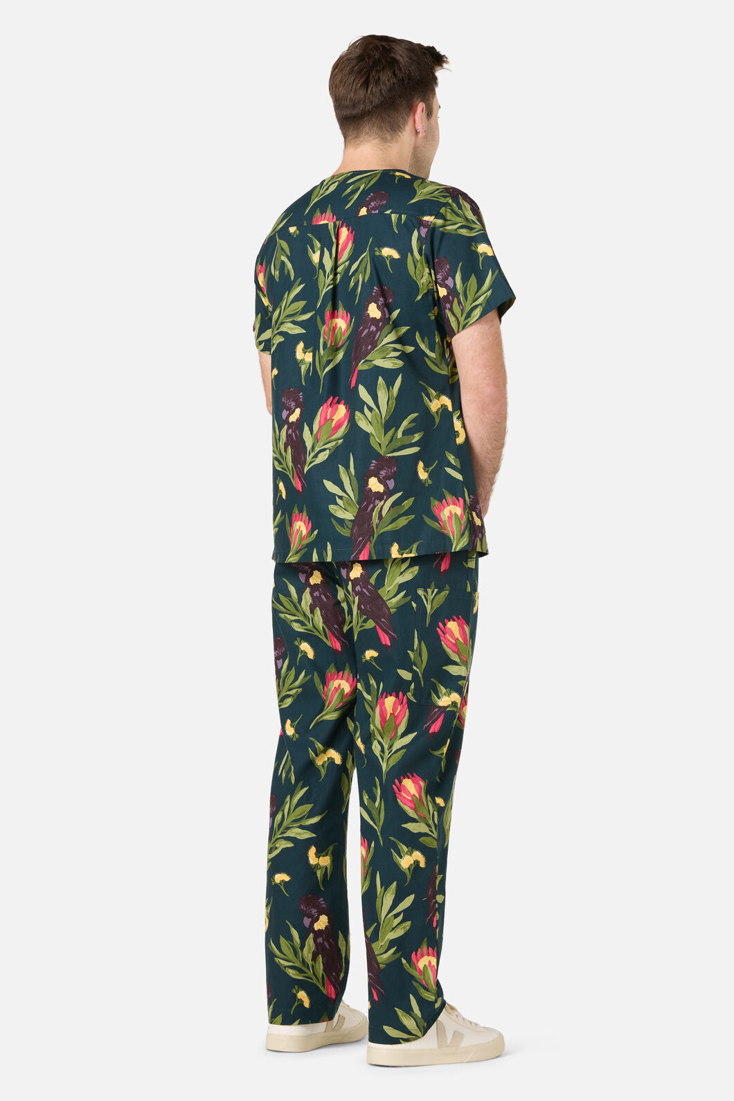 Scrubs With Love - Cockatoo & Protea Scrub Set - teal