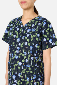 Scrubs With Love - Sweet Pea Top & Pant Scrub Set - navy