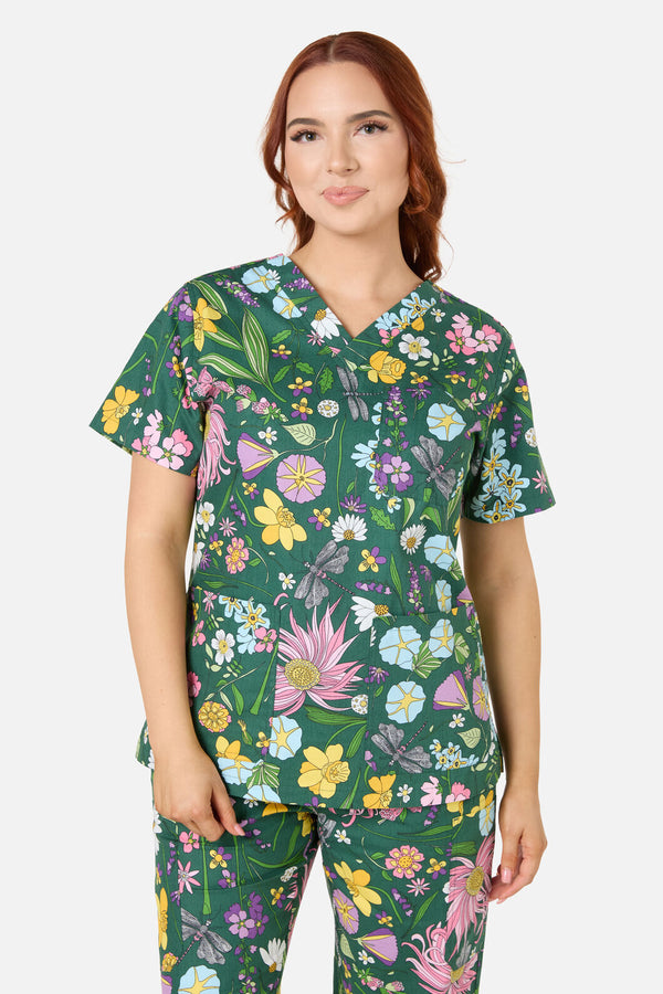 Scrubs With Love - Magical Garden Scrub Set - green