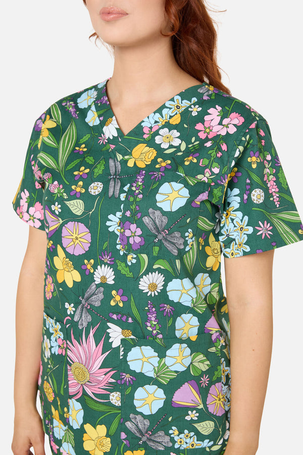 Scrubs With Love - Magical Garden Scrub Set - green