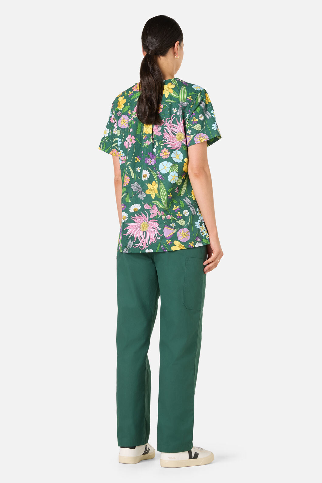 Scrubs With Love - Magical Garden Top & Pant Scrubs - green