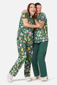Scrubs With Love - Magical Garden Top & Pant Scrubs - green