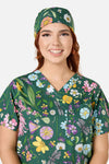 Scrubs With Love - Magical Garden Scrub Hat - green