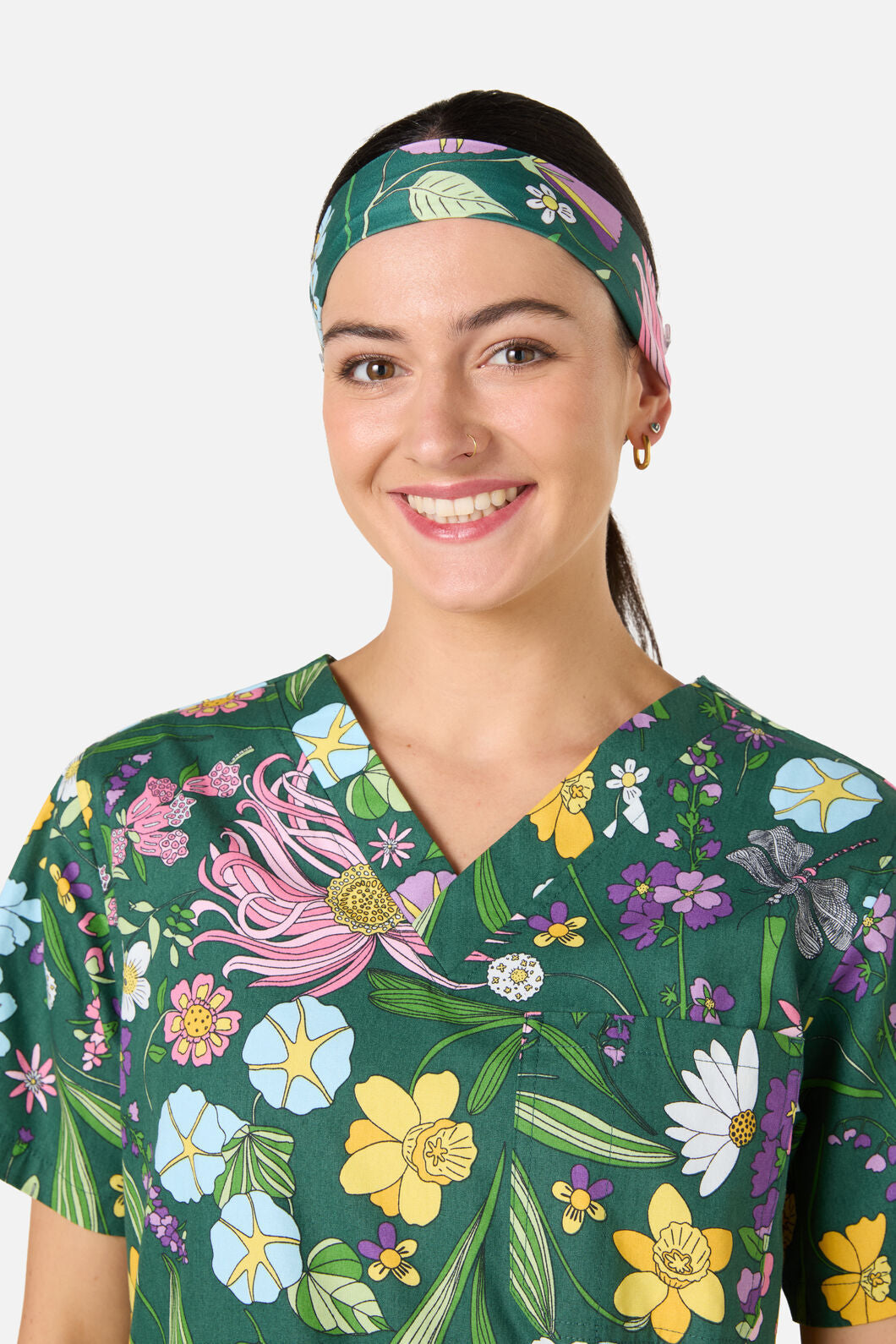 Scrubs With Love - Magical Garden Scrub Headband - green