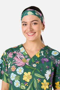 Scrubs With Love - Magical Garden Scrub Headband - green