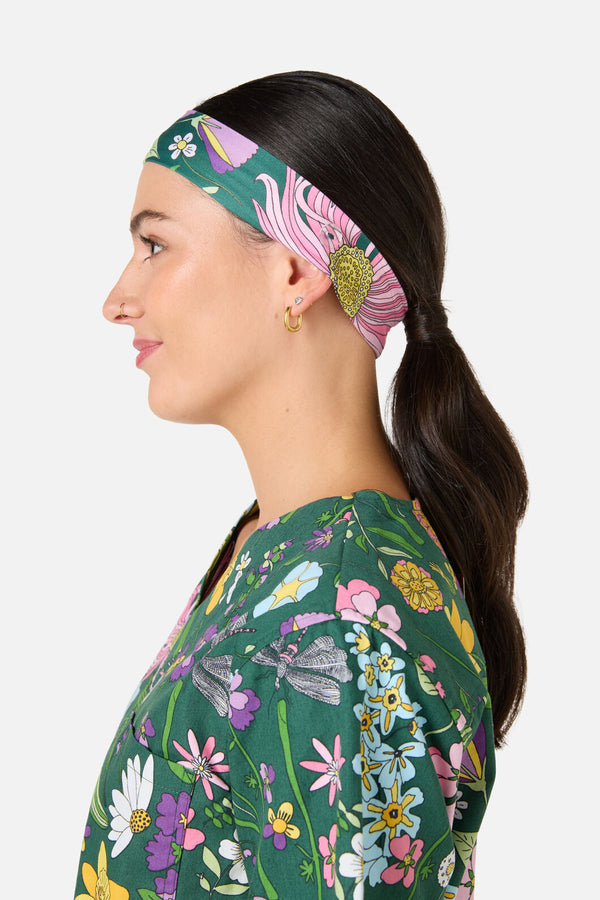 Scrubs With Love - Magical Garden Scrub Headband - green